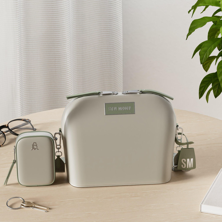 Steve Madden Womens FARREN Nylon Dome Crossbody Bag, Sage