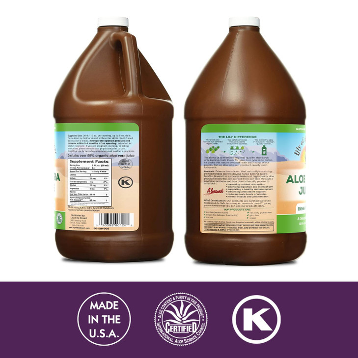 Lily of the Desert Aloe Vera Juice - Inner Fillet Aloe Vera Drink, Organic Aloe Juice with Natural Vitamins, Digestive Enzymes for Gut Health, Stomac