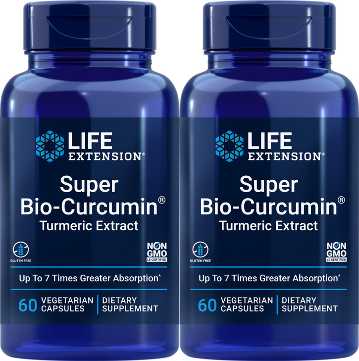 Life Extension Super Bio-Curcumin Turmeric Extract 400 mg, 60 Vegetarian Capsules (Pack of 2)