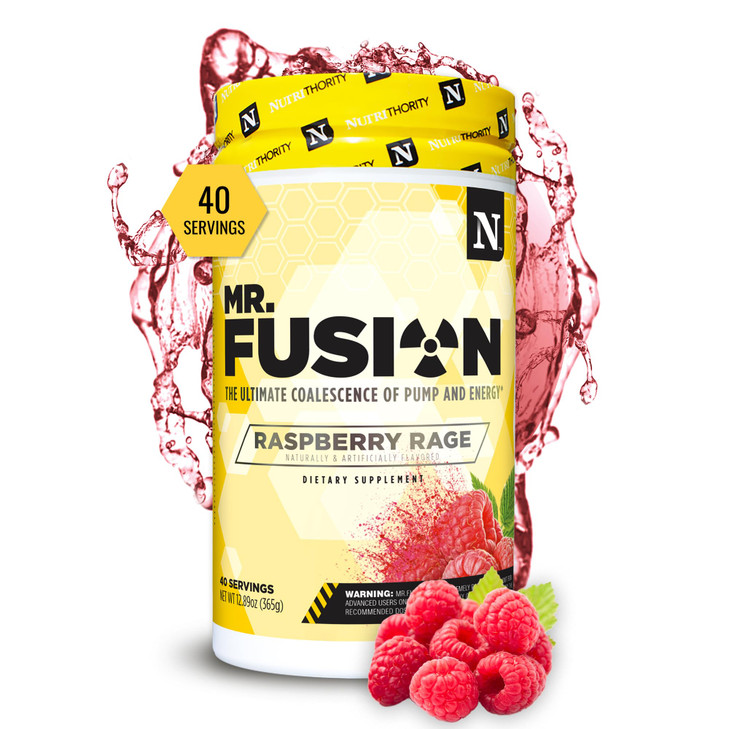 Nutrithority - Mr. Fusion Pump Pre Workout Powder, Strong Pre Workout, No Creatine, Energy Powder with Amino Acids for Men and for Women, Build Muscl