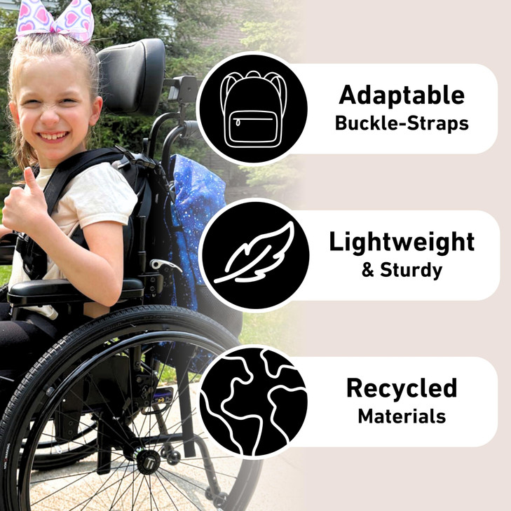 Fenrici Adaptive Backpack for Girls, Boys for All Abilities and Ages; Wheelchair Backpack with Adaptive Design; Perfect for Travel, School, and Every