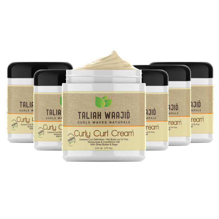 Taliah Waajid Curls Waves Natural - Curly Curl Cream | Extreme Curl Definition Hair Styling Gel | No Build-up or Frizz | 100% Paraben Free | Shea But