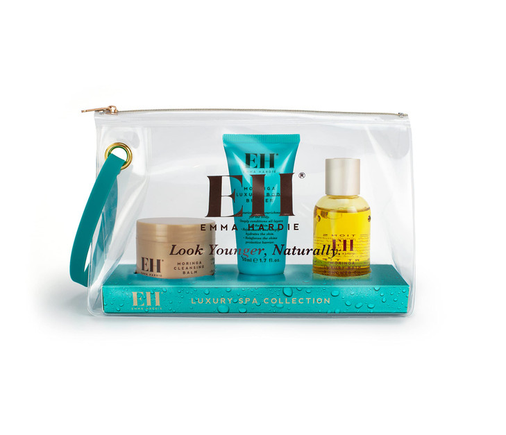 Emma Hardie Luxury Spa Skin Care Set, Travel Size Cleansing Balm, Body Oil, and Body Butter, Body Gift Set with Moringa, Almond Oil, Glycerin, Jojoba
