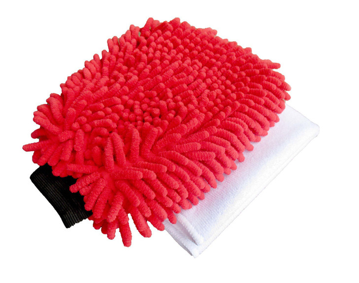 Presa Chenille Microfiber Premium Scratch-Free Wash Mitt and Microfiber Cloth, 3-Piece Set