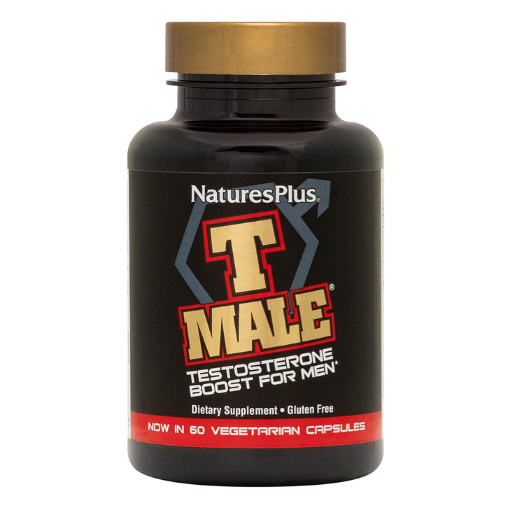 NaturesPlus T-Male - 60 Vegetarian Capsules, Pack of 2 - with Ginseng, Rhodiola & FuranoMax - Gluten Free - 60 Total Servings