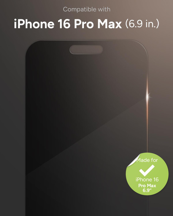 ZAGG Glass Elite Privacy 360 Screen Protector for iPhone 16 Pro Max  4-Way Privacy, Ultra-Strong Tempered Glass, 5X Stronger, Smudge-Resistant, Easy