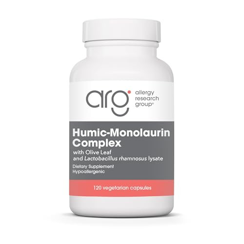 Allergy Research Group Humic-Monolaurin Complex - Immune System Support, Humic Acid Supplements, with Olive Leaf, Vegetarian Capsules - 120 Count