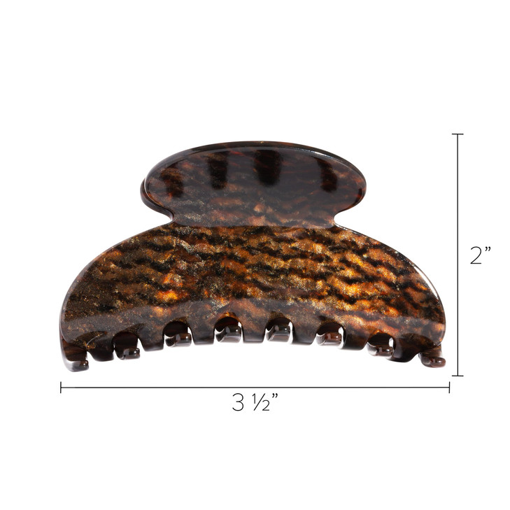 France Luxe French Hair Clip for Women, Medium Couture Claw Clip for Thick or Fine Hair, Slip-Free Strong Hold, Lightweight, Damage-Free Design, Meta