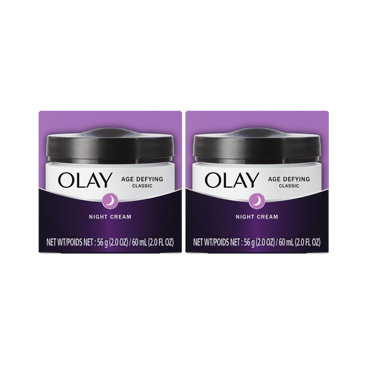 Olay Night Cream with Pro Retinol and Vitamins C & E Age Defying, Pack of 2