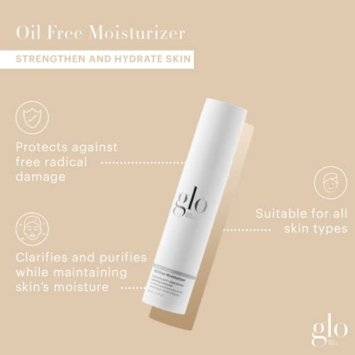 Glo Skin Beauty Oil Free Moisturizer - Lightweight Moisturizing Face Cream Powered by Hyaluronic Acid & Algae Extract for a Balanced, Conditioned & C