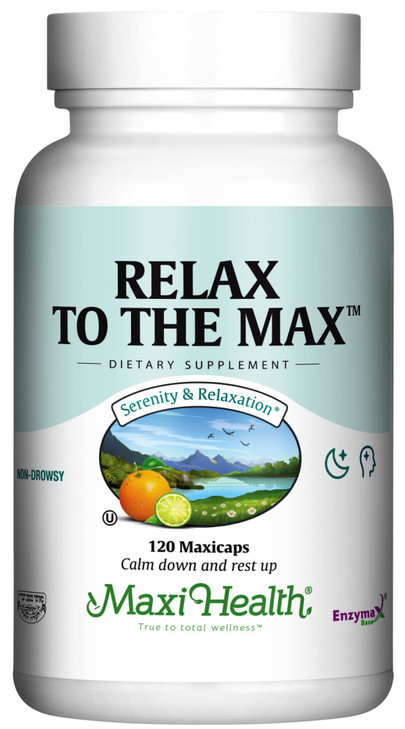 Maxi Health - Relax to The Max Stress Relief Formula (120 Count) Stress Relief Capsules with Vitamin C, Calcium, L-Theanine, L-Taurine & Amino Acids