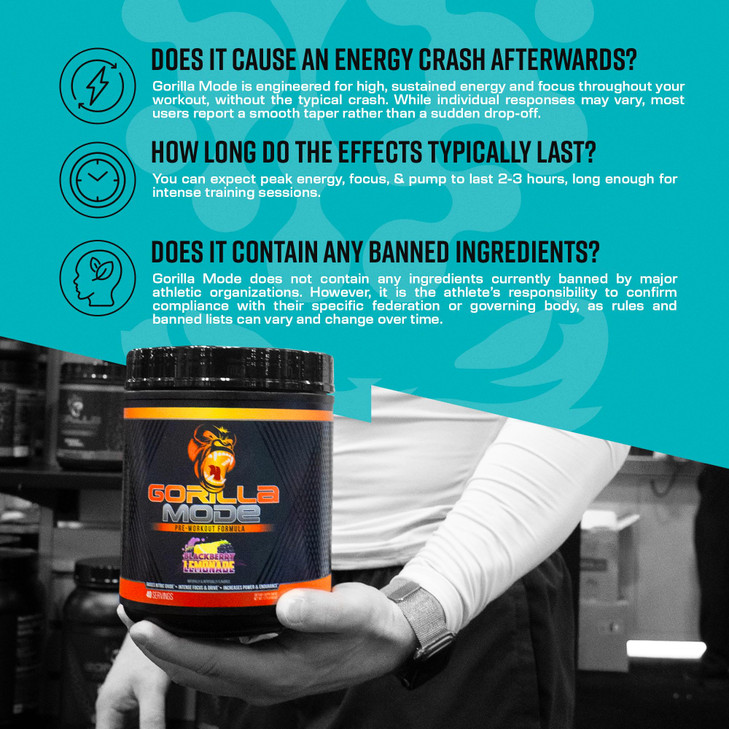 Gorilla Mind Pre Workout - Massive Pumps Laser Focus Energy Power - L-Citrulline, Creatine, L-Tyrosine, Betaine, Hydroprime, Alpha-GPC, 400mg Caffein
