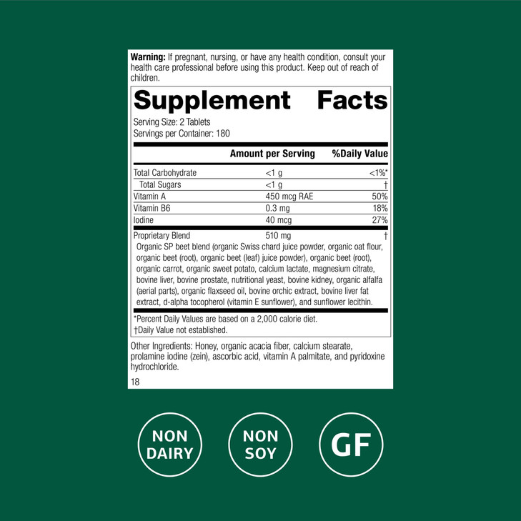 Standard Process A-F Betafood Gallbladder Health Dietary Supplement - Gluten-Free, Non-Dairy, & Non-Soy - Gallbladder Function & Liver Care - 360 Tab