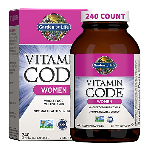Garden of Life Multivitamin for Women, Vitamin Code Women's Multi - Whole Food Womens Multi Vitamins, Iron, Folate not Folic Acid, Vitamin A and Prob