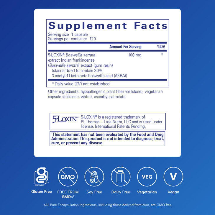 Pure Encapsulations Boswellia AKBA - Supports Joint Health, Colon, Immune System, Gastrointestinal Tract & Cell Health* - with 5-LOXIN Boswellia Extr