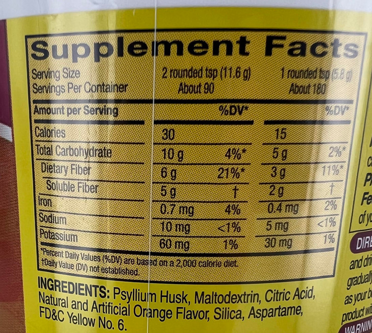 Kirkland Signature Sugar-Free Psyllium Fiber Supplement Powder, 360 DosesQ