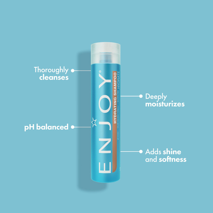 Enjoy Hydrating Shampoo - Lightweight Moisturizing Formula for All Hair Types - pH 4.5-5.5 Balanced - Gently Cleanses for Soft, Shiny, and Manageable