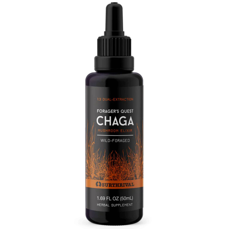 Surthrival: Chaga Mushroom Extract Forager's Quest, 50 mL, Featuring Natures Immune-Boosting, Anti-Viral, Anti-Fungal Medicinal Mushroom