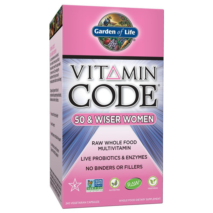 Garden of Life Vitamin Code 50 and Wiser Women's Multi Capsules, 240 Count