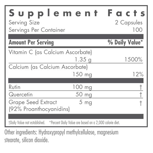 Nutricology Esterol Ester-C - Vitamin C 1350mg Supplement, Immune Support, Calcium Ascorbate with Bioflavonoids, Ascorbic Acid, Rutin, Quercetin, Veg