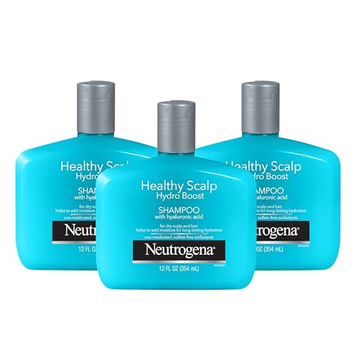Neutrogena Moisturizing Healthy Scalp Hydro Boost Shampoo for Dry Hair and Scalp, with Hydrating Hyaluronic Acid, pH-Balanced, Paraben & Phthalate-Fr