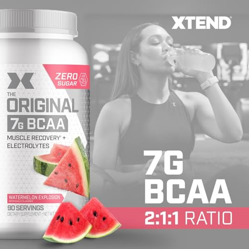 Xtend Original BCAA Powder 7g BCAA and 2.5g L-Glutamine, Sugar Free Post Workout Muscle Recovery Drink with Amino Acids for Men & Women, 90 Servings