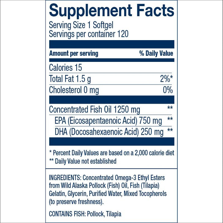 Wiley's Finest Wild Alaskan Fish Oil Peak EPA - Triple Strength Peak EPA & DHA Supplement - 1000mg Fish Oil - Omega-3s for Joint Health Support - 120