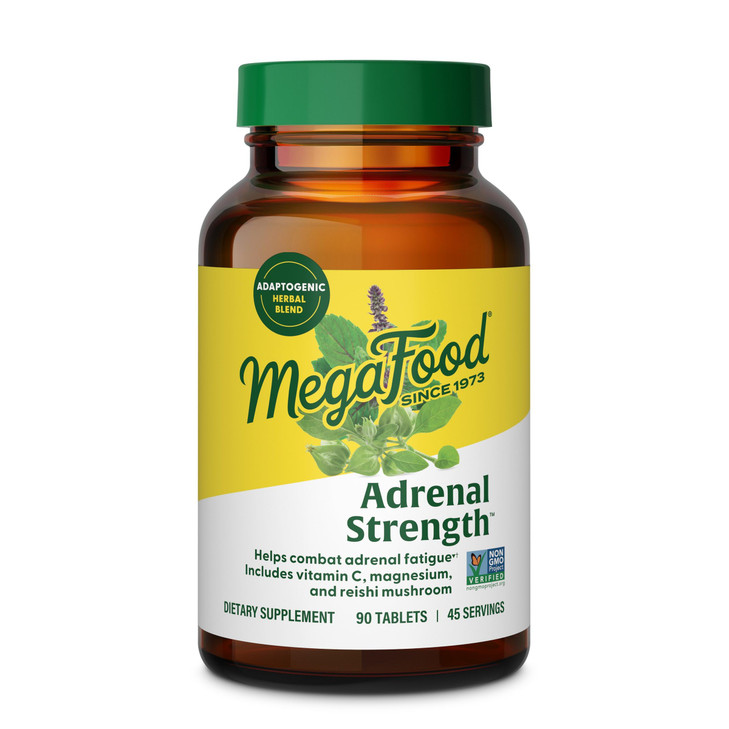 MegaFood Adrenal Strength - Adrenal Support Supplements with Ashwagandha, Vitamin C, Magnesium Glycinate, Holy Basil, Astragalus - Reduces Cortisol L
