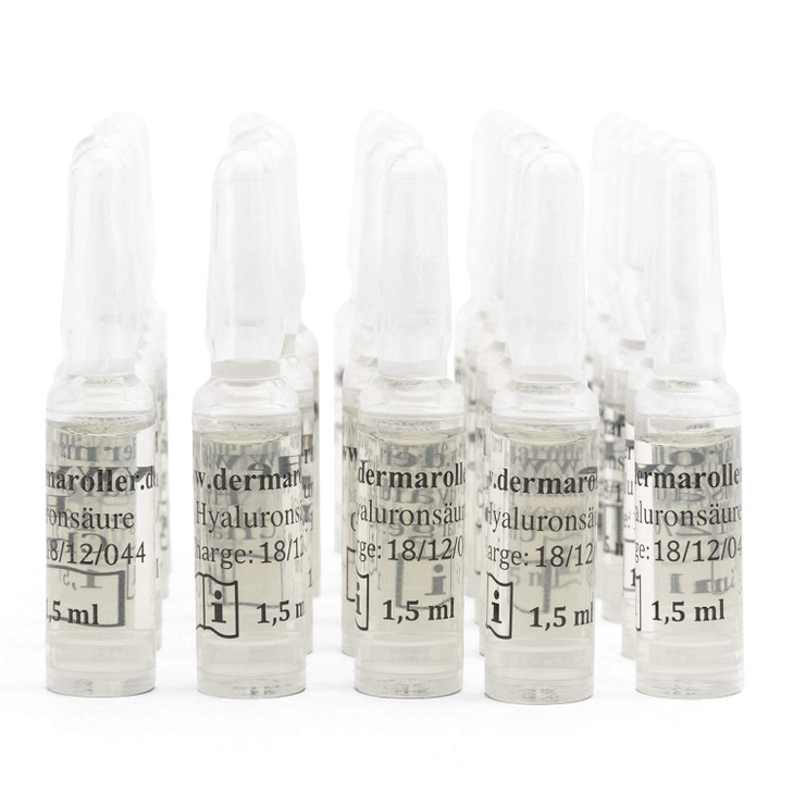 Dermaroller Hyaluronic Acid Ampoule Serum - 30 Pack Ampoules for Anti-Aging Skin Care, Deep Hydration, and Collagen Boost with Urea for All Skin Type