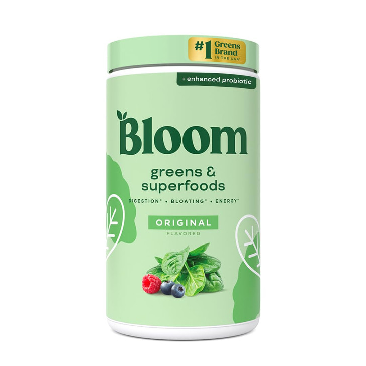 Bloom Nutrition Superfood Greens Powder, Digestive Enzymes with Probiotics and Prebiotics, Gut Health, Bloating Relief for Women, Chlorella, Green Ju