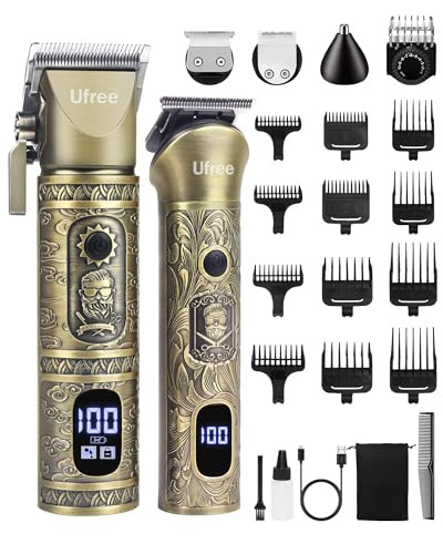 Ufree Hair Clippers for Men Professional with Beard Trimmer, Barber Clippers and Trimmers Set, Electric Razor Shavers for Men, Cordless Mens Grooming