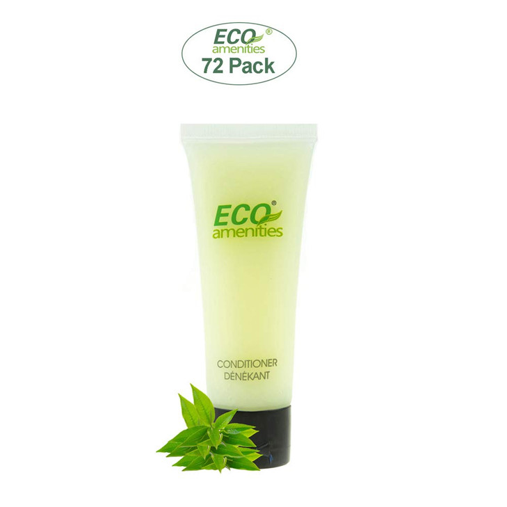 ECO amenities Hair Conditioner Tubes - Bulk Hotel Toiletries - TSA-Approved Travel Essentials - Hydrating Green Tea Conditioner - 1 fl oz (30 mL), Pa
