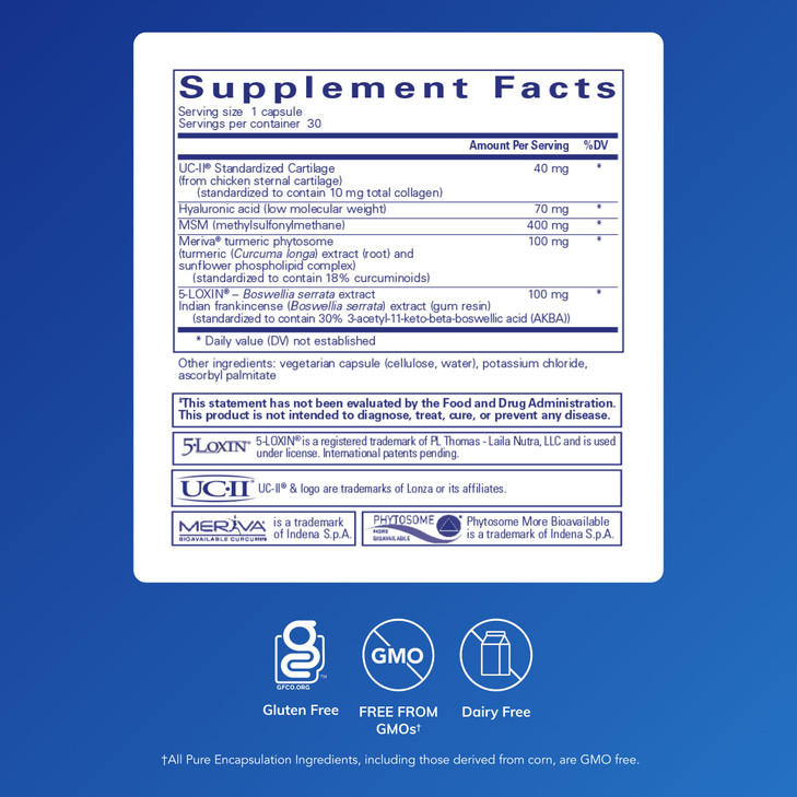 Pure Encapsulations Joint Complex (Single Dose) | Once-Daily Supplement to Support Joint Mobility, Comfort, Tissue, and Cartilage Health* | 30 Capsul