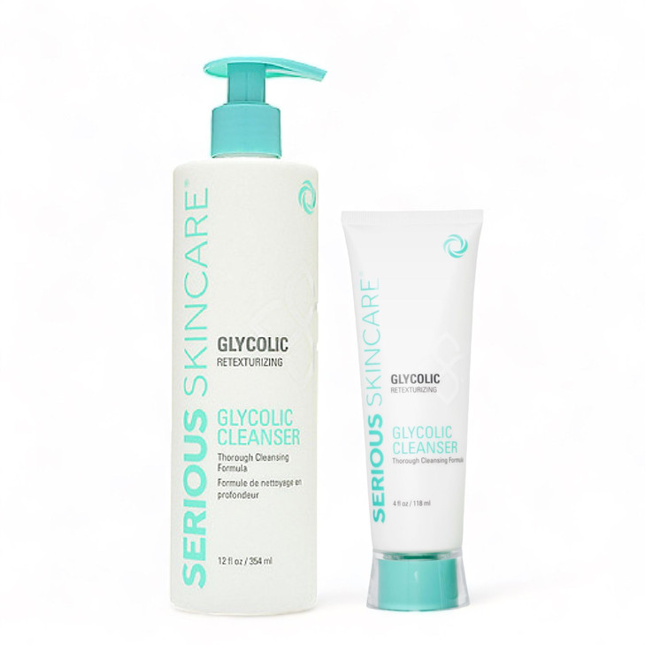 Serious Skincare Glycolic Acid Cleanser, Exfoliating Face Wash,10% Glycolic Acid, Deep Pore Purifying, Removes Makeup, Oil, and Impurities, Shave Pre