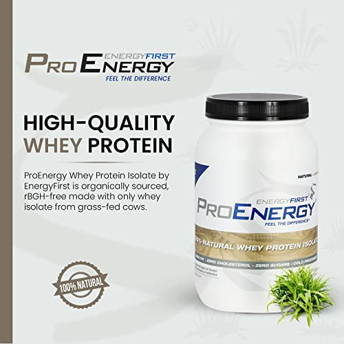 EnergyFirst Natural Grass Fed Whey Protein Isolate Powder, Unflavored Protein Powder, ProEnergy Protein Shake for Meal Replacement & Post Workout Rec