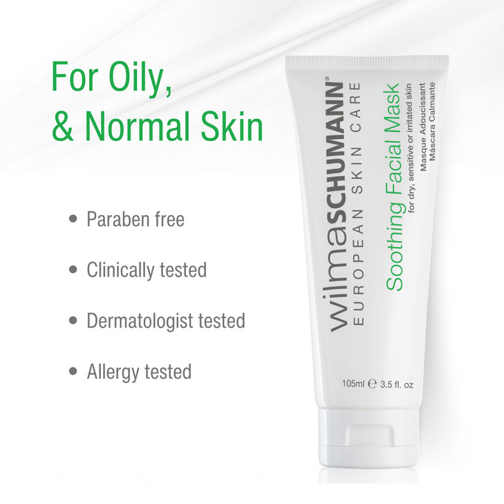 WILMA SCHUMANN Soothing Facial Mask, Dry Skin Face Mask, 3.5 oz