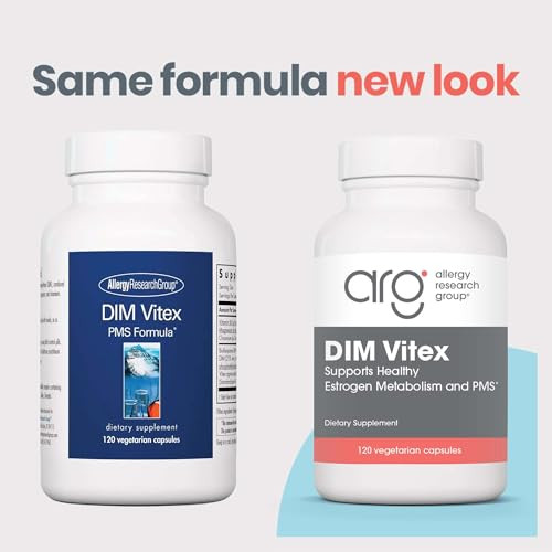Allergy Research Group DIM Vitex - Supports Estrogen Metabolism - DIM with NAC and Vitamin B & Magnesium - 60 Servings - 120 Capsules
