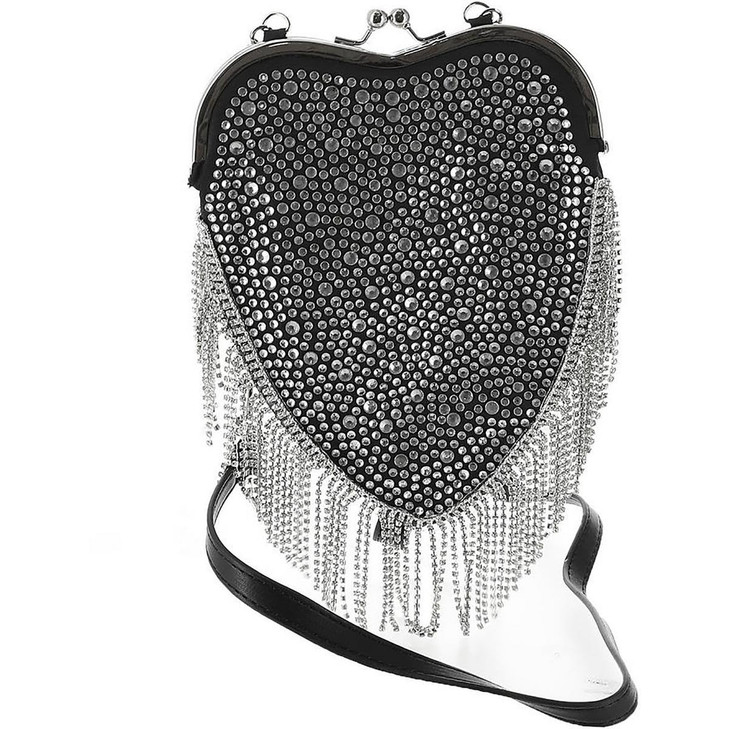 Betsey Johnson Heart All A Flutter Rhinestone Fringe Heart Frame