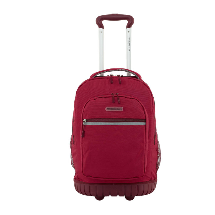 Travelers Club 20" Rolling Backpack with Laptop Compartment, Red