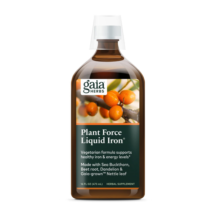 Gaia Herbs Plant Force Liquid Iron - Vegetarian Supplement to Help Maintain Healthy Energy Levels - with Star Anise, Sea Buckthorn, Beet Root, Dandel