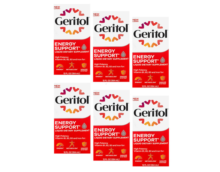 Geritol Liquid Supplement, B-Vitamins & Iron 12 Fluid Ounce (Pack of 6)