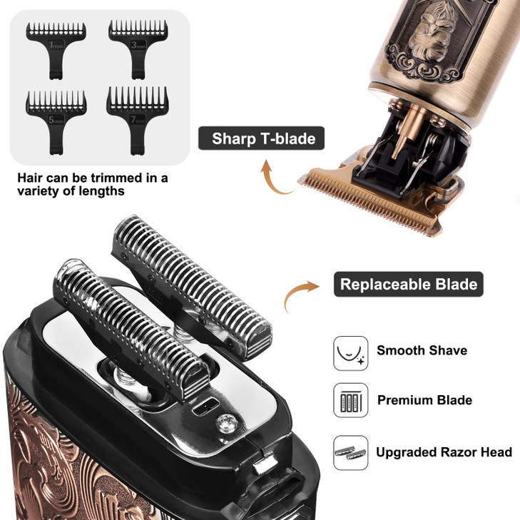 Ufree Foil Shavers Electric Razor for Men, Beard Trimmer Grooming Shaving Kit, Hair Trimmer, Cordless Head Shavers for Bald Men Barber Clippers, Birt