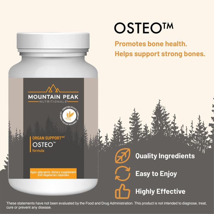 Mountain Peak Nutritionals Osteo Supplement - Organ & Strong Bone Support, Promotes Bone Health - With Vitamins D3, K2, Calcium, and Magnesium - Bone