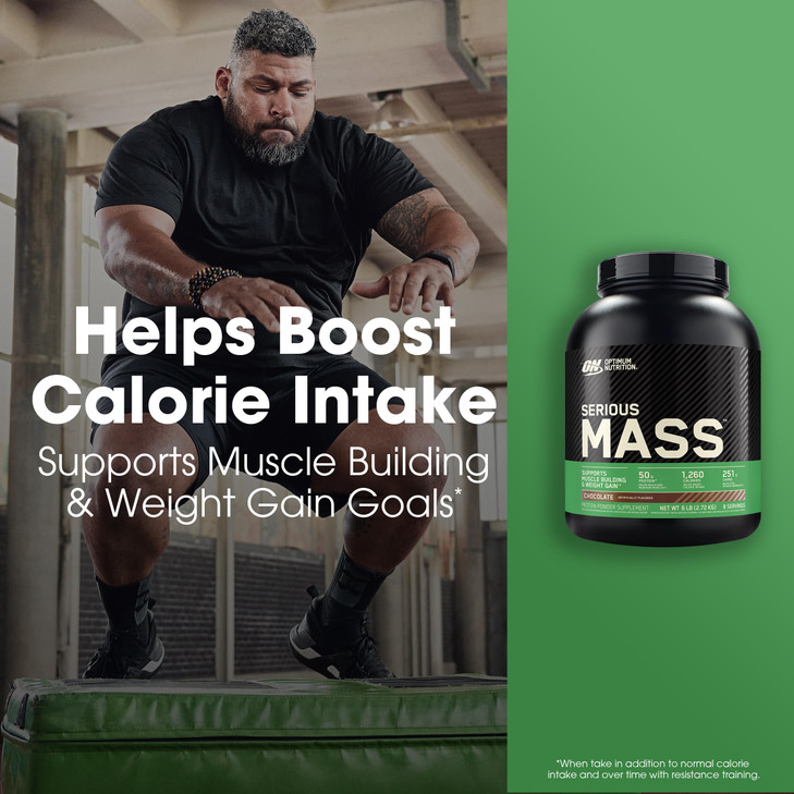 Optimum Nutrition Serious Mass, Weight Gainer Protein Powder, Mass Gainer, Vitamin C and Zinc for Immune Support, Creatine, Chocolate, 6 Pound (Packa