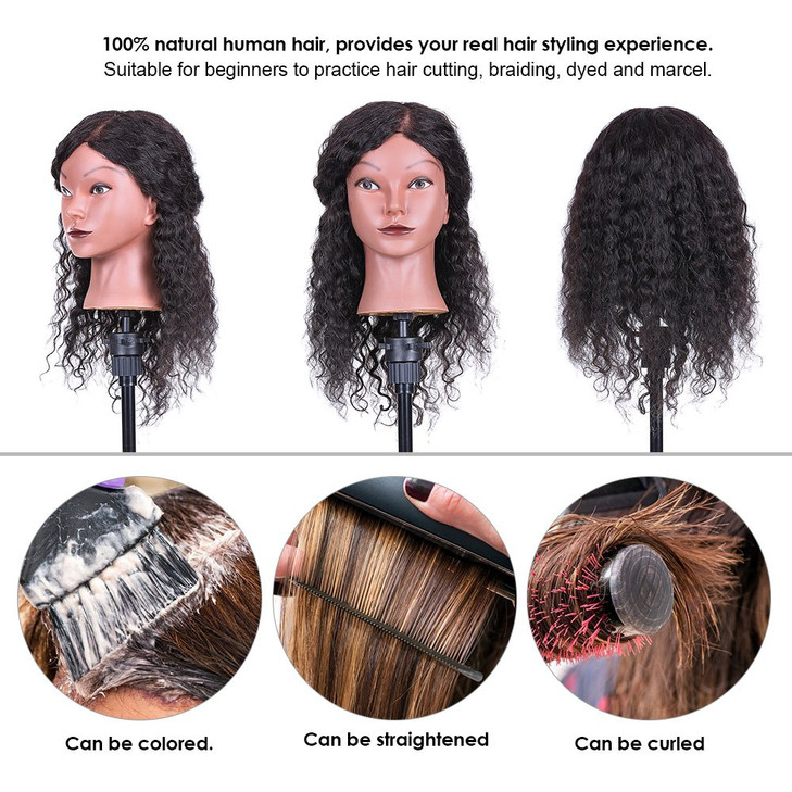 Cosmetology Mannequin Head Hairdressing Training Head for Hair Styling Practice Hair Braiding Dummy Head (03#)