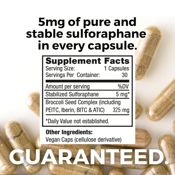 Mara Labs BrocElite Plus | Stabilized Broccoli Sulforaphane Supplement | Glyphosate Residue Free Certified  Third-Party Tested | 30 Vegan Capsules