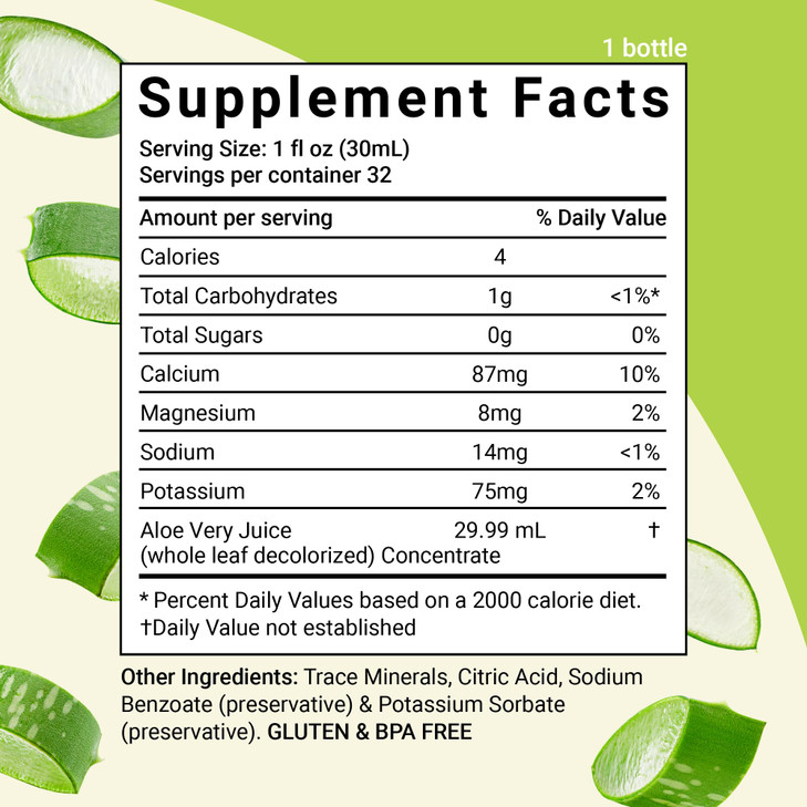 Aloe Life - Whole Leaf Aloe Vera Juice, Organic, Gluten-Free (Aloe Gold, 32 oz) | 2-Pack