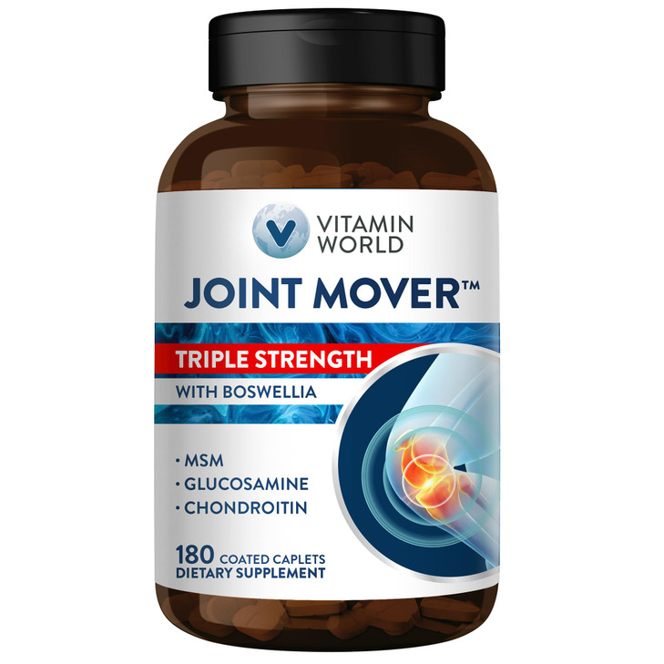 Vitamin World Triple Strength Joint Mover, Glucosamine Chondroitin with MSM Joint Support Supplement, Collagen & Boswellia Serrata Extract, Support J