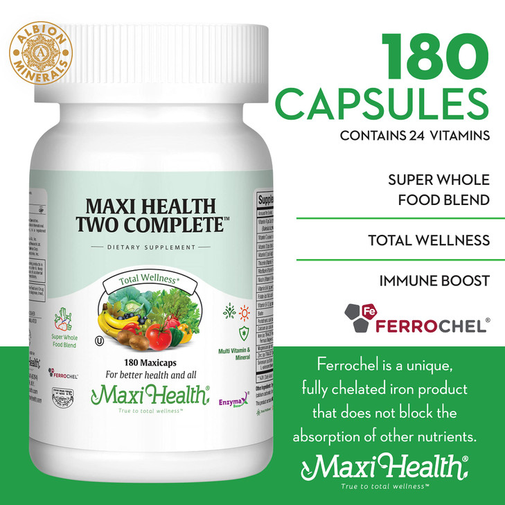 Maxi Health Multivitamins for Men and Women  Complete Daily Vitamins for Energy, Immune Function, and Wellness Support  Kosher & Vegan Multivitamin