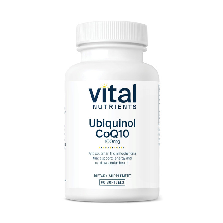Vital Nutrients Ubiquinol CoQ10 100mg - Activated Form of Coenzyme Q10 - Potent Antioxidant to Support Cardiovascular and Brain Health* - Gluten and